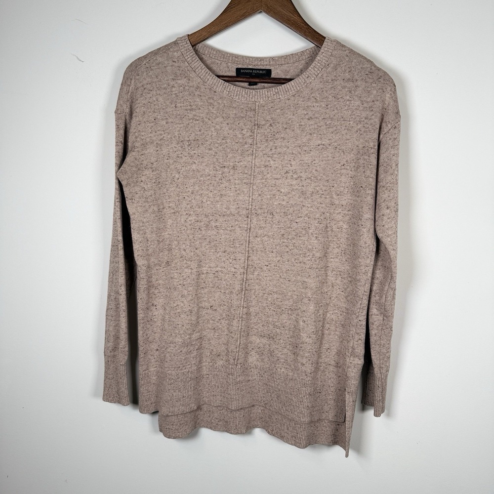 Women's Banana Republic Sweater Crew Neck Oatmeal Speckled Career